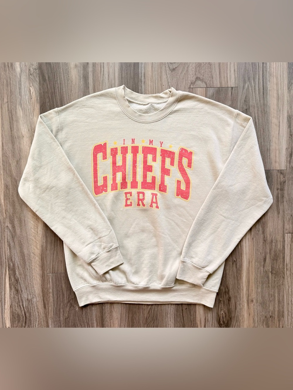 In My Chiefs Era Tan Crewneck Sweatshirt Size M